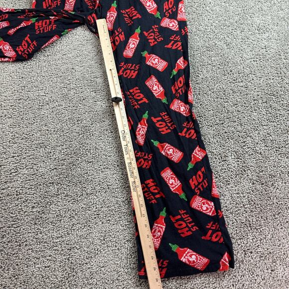 Srircha Hot Sauce Pajamas Mens Extra Large Black Red AOP Lounge Pants FLAW - Picture 6 of 13